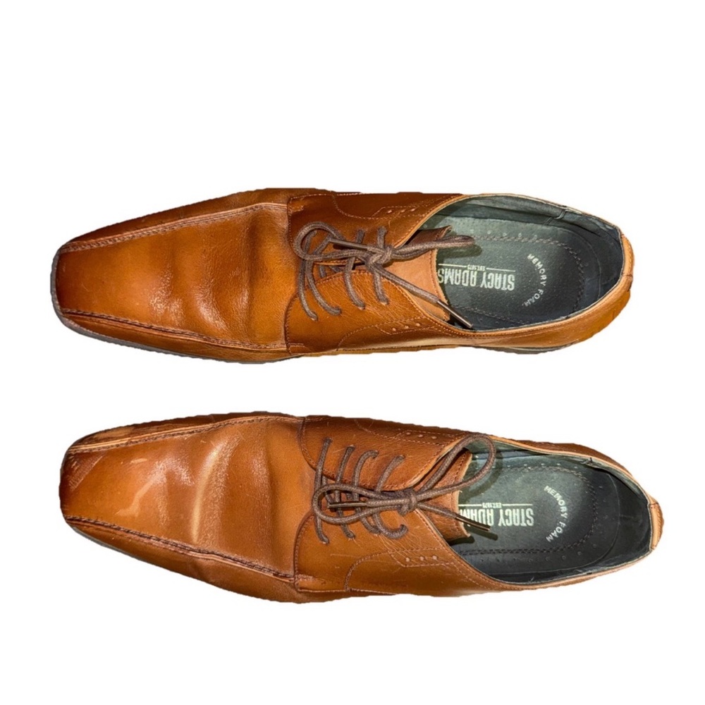 Stacy Adams men oxford lace up, leather, imported, British tan, 11M See‎ Pics